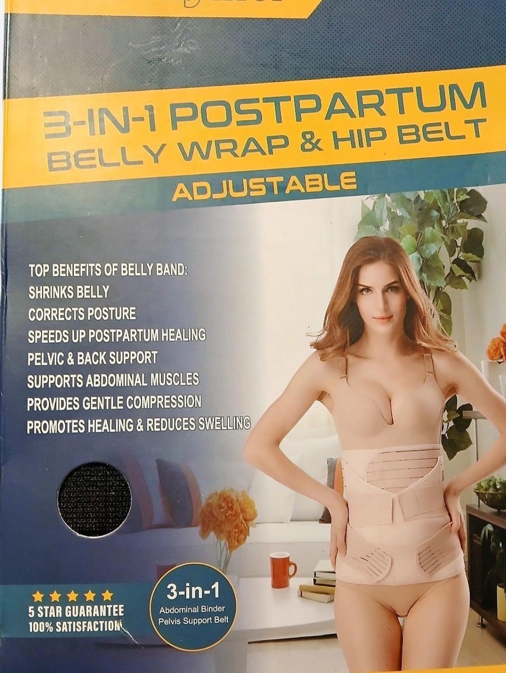 BNIB Amazon 3-in-1 Postpartum Belly Wrap & Hip Belt - Black